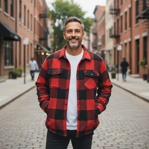 Vintage - Carhartt Long Sleeve Button Flannel Hubbard Plaid Red Black Mens - XS‎